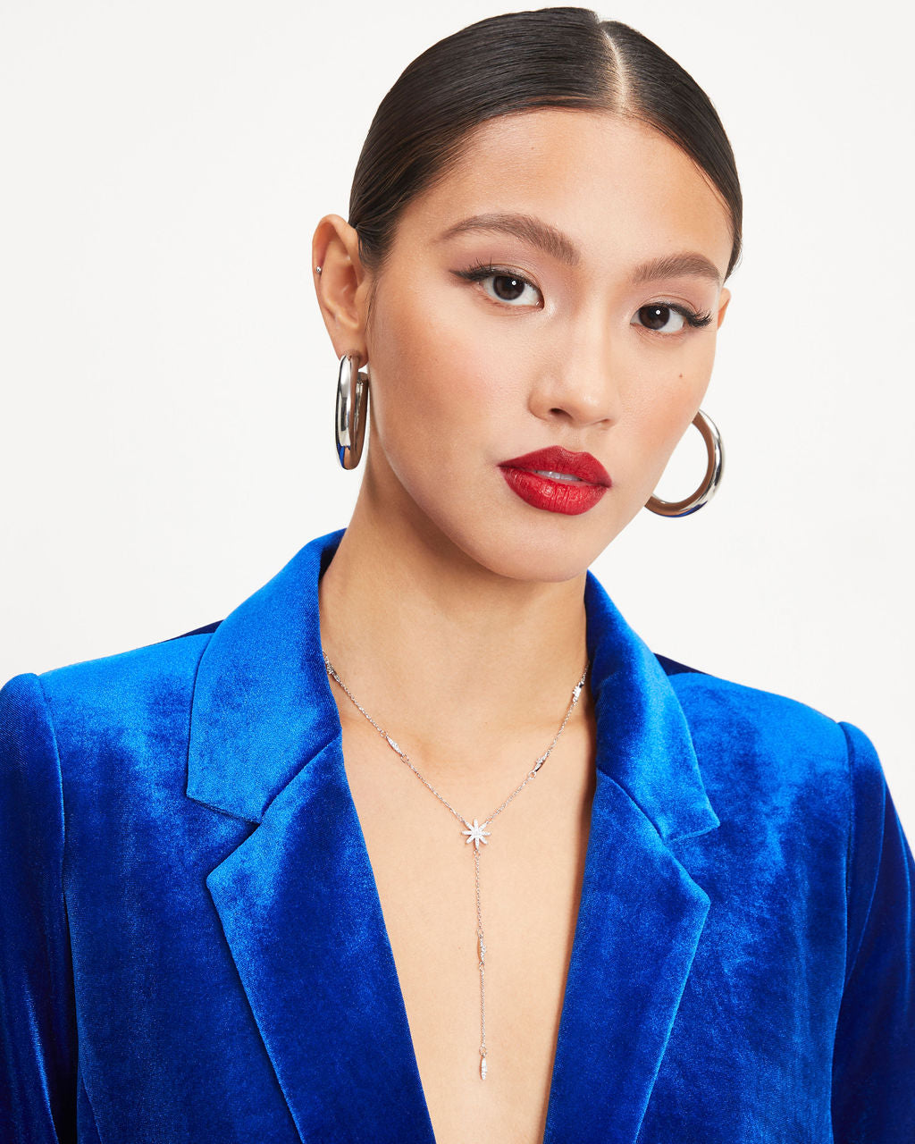 Luna Lariat Necklace - Silver