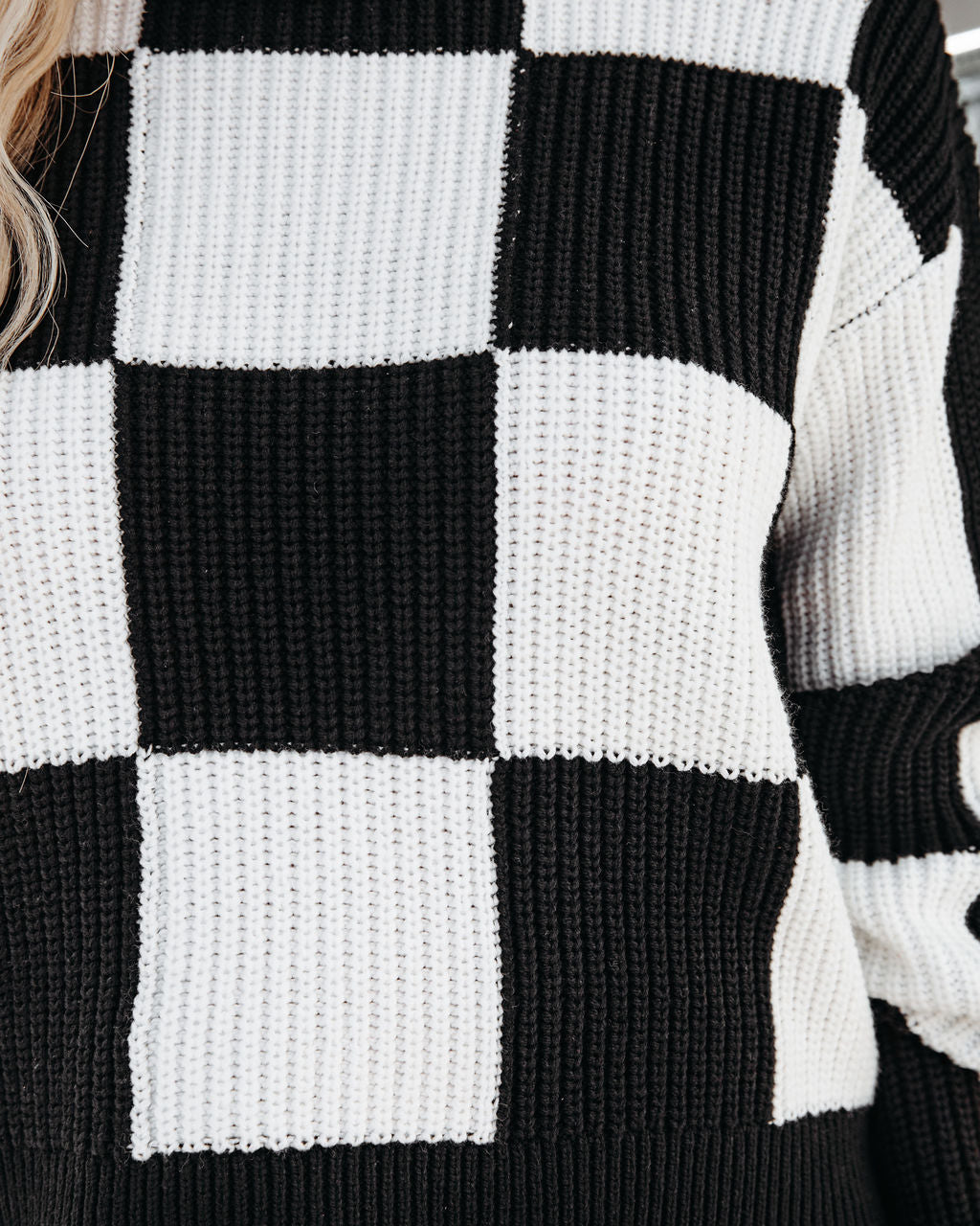 Morris Checkered Pullover Sweater - Black/White Combo