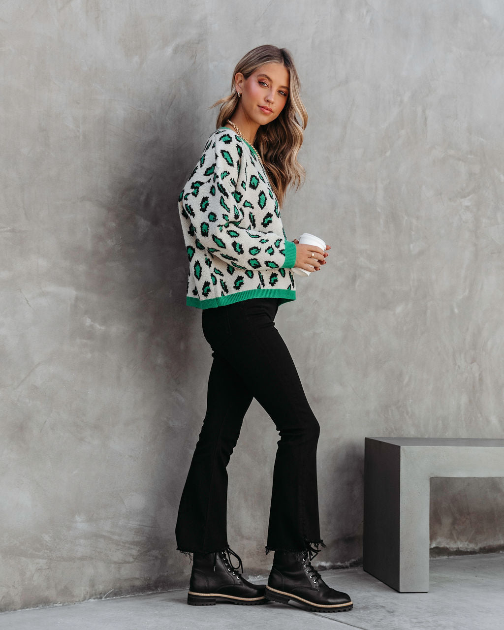 Amazonia Leopard Sweater - Green
