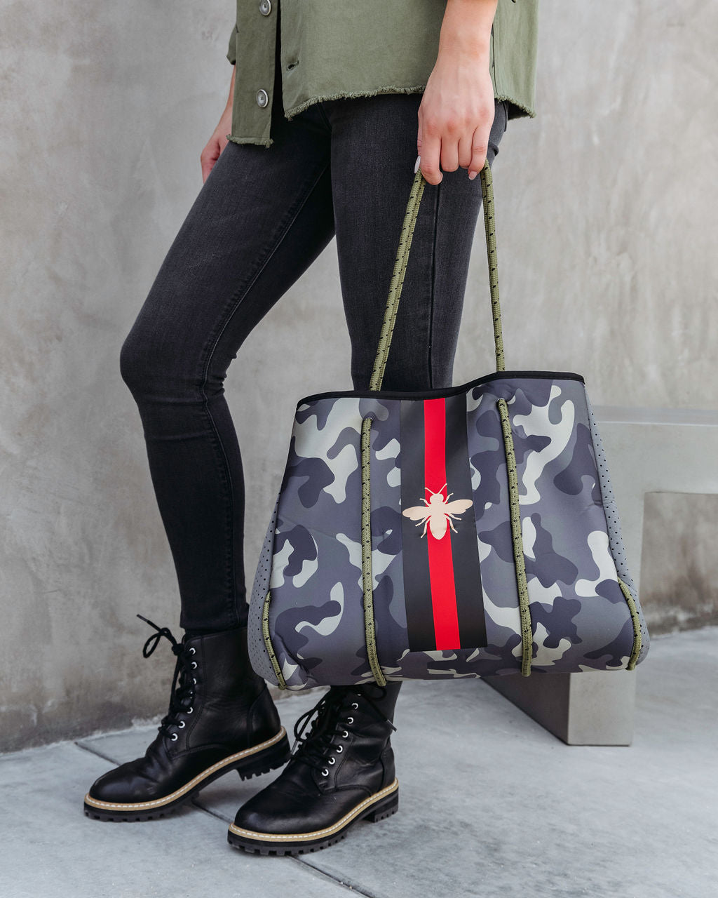 Hunter Bee Camo Neoprene Tote Bag - PARKER & HYDE