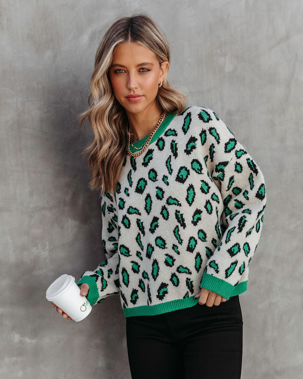Amazonia Leopard Sweater - Green