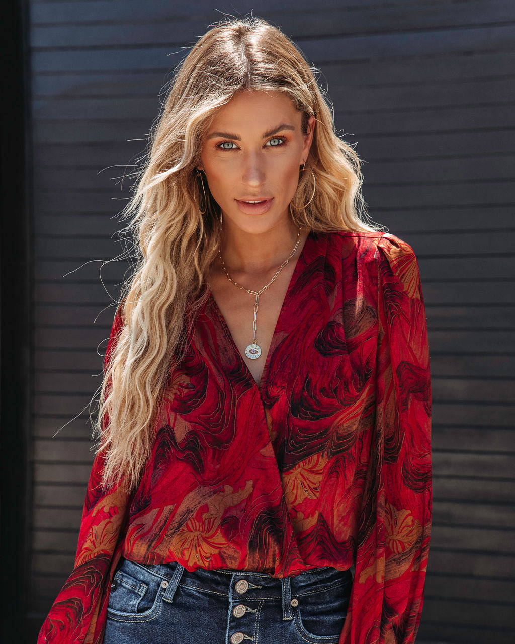 All Eyes On Me Lariat Necklace - Gold - SALE