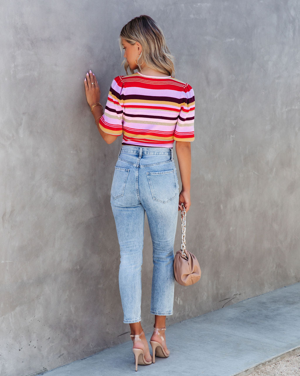 Farrah Striped Puff Sleeve Top - FINAL SALE