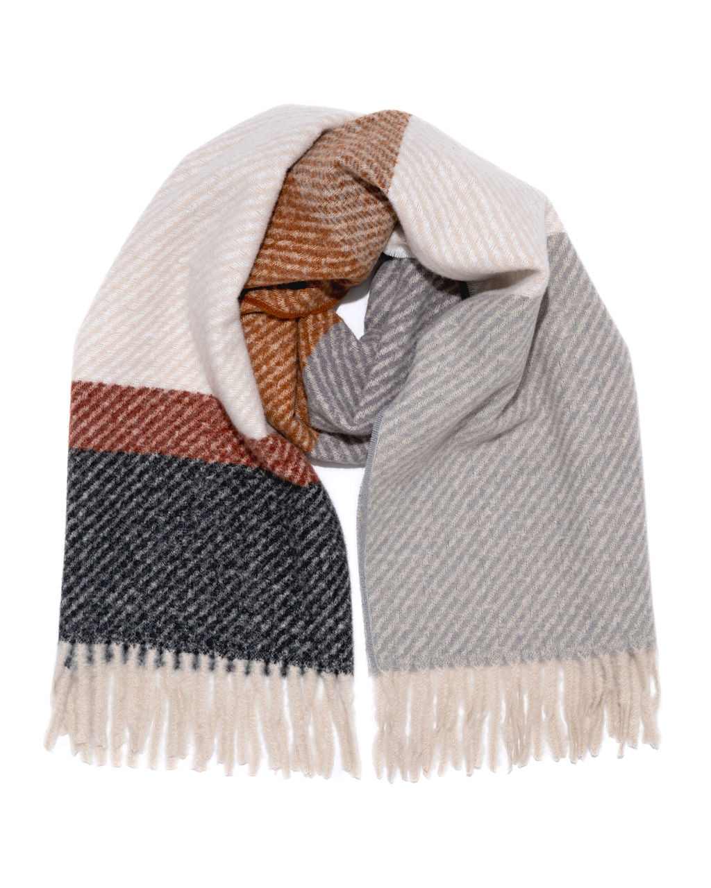 Zabel Striped Fringe Scarf