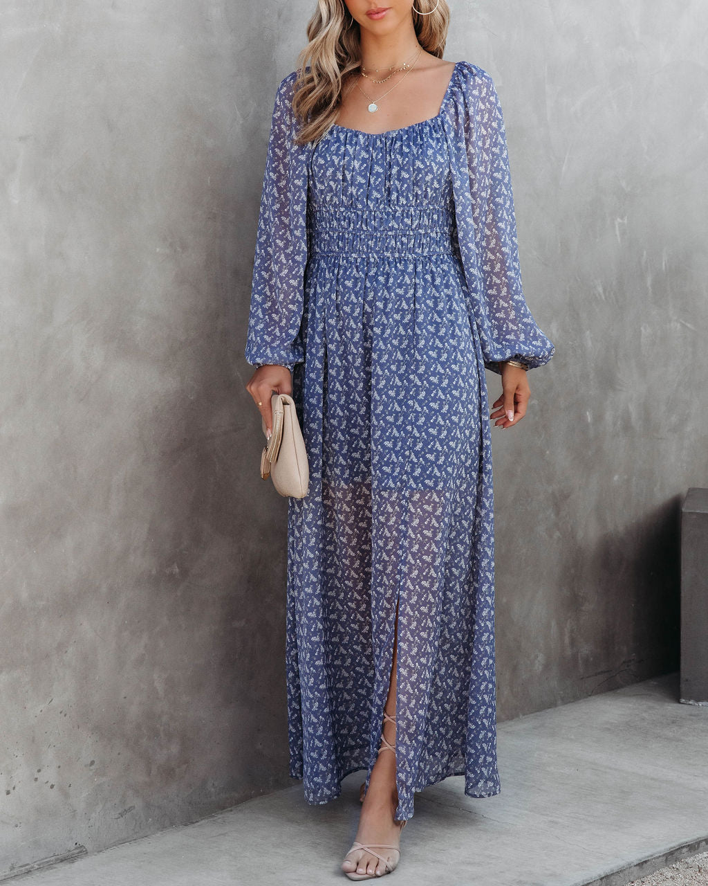 Girls Napa Day Printed Slit Maxi Dress