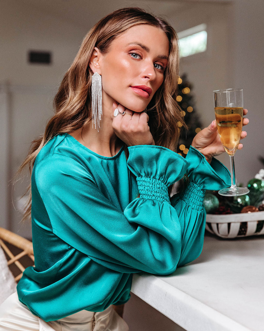 Bermuda Crystal Fringe Drop Earrings - Silver