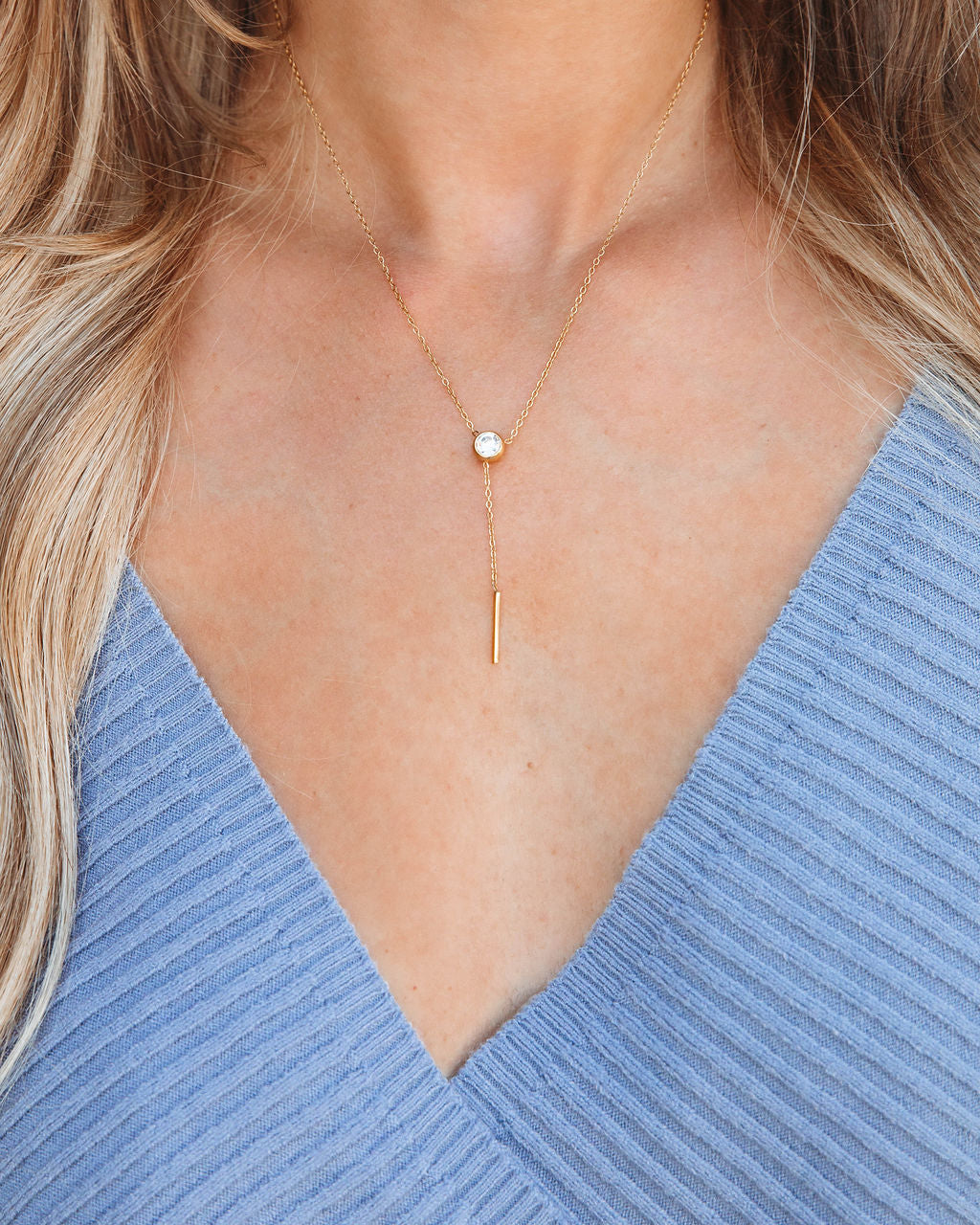 Trinity Lariat Necklace - Gold