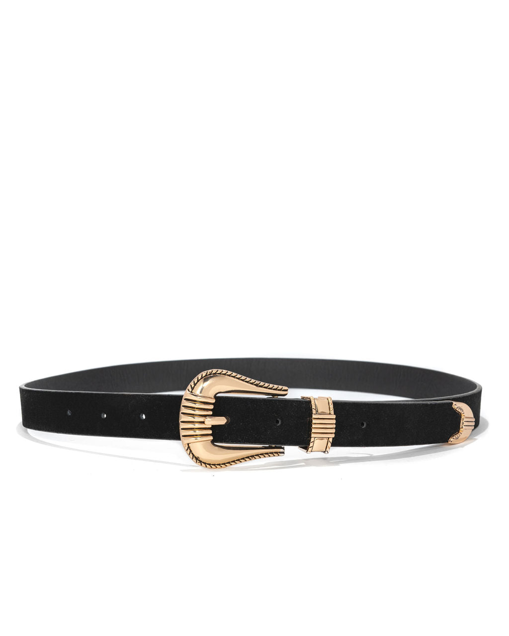 Bryce Gold Buckle Belt - Black