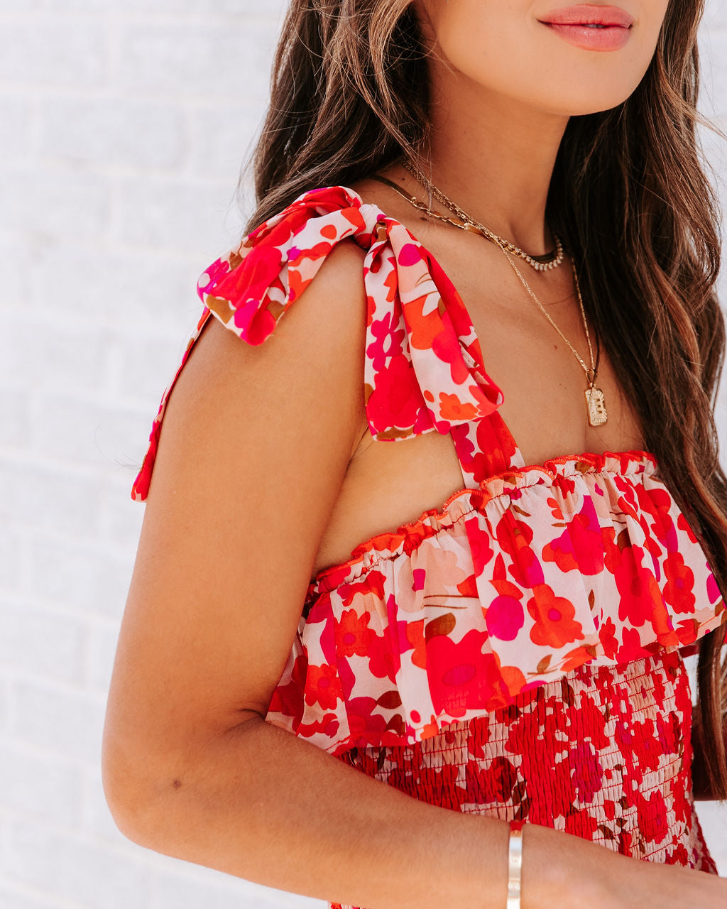 Lolita Floral Smocked Tie Mini Dress - FINAL SALE