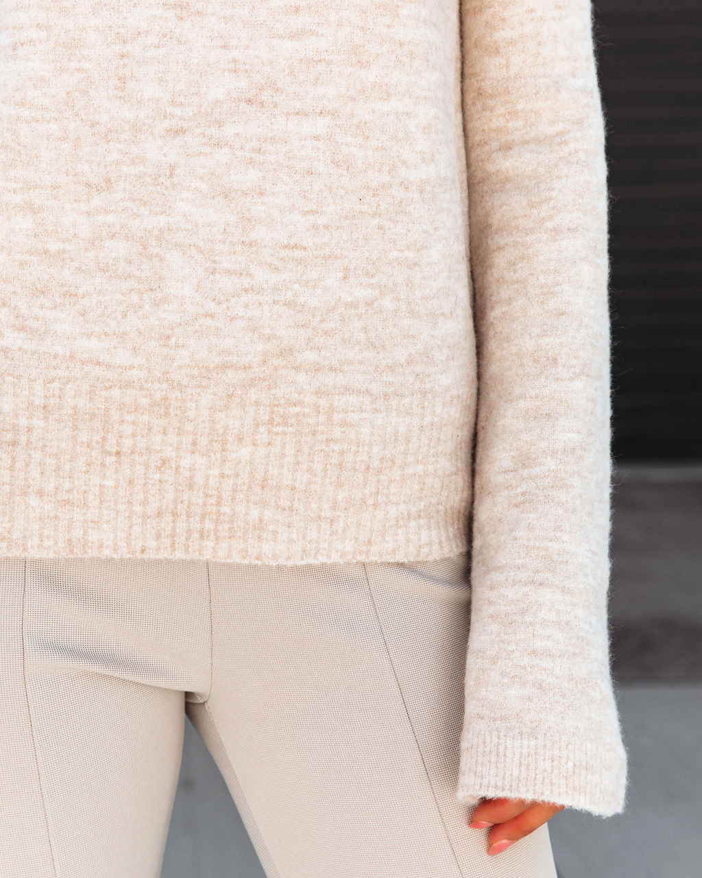 Dreamworld Off The Shoulder Pullover Sweater - Beige