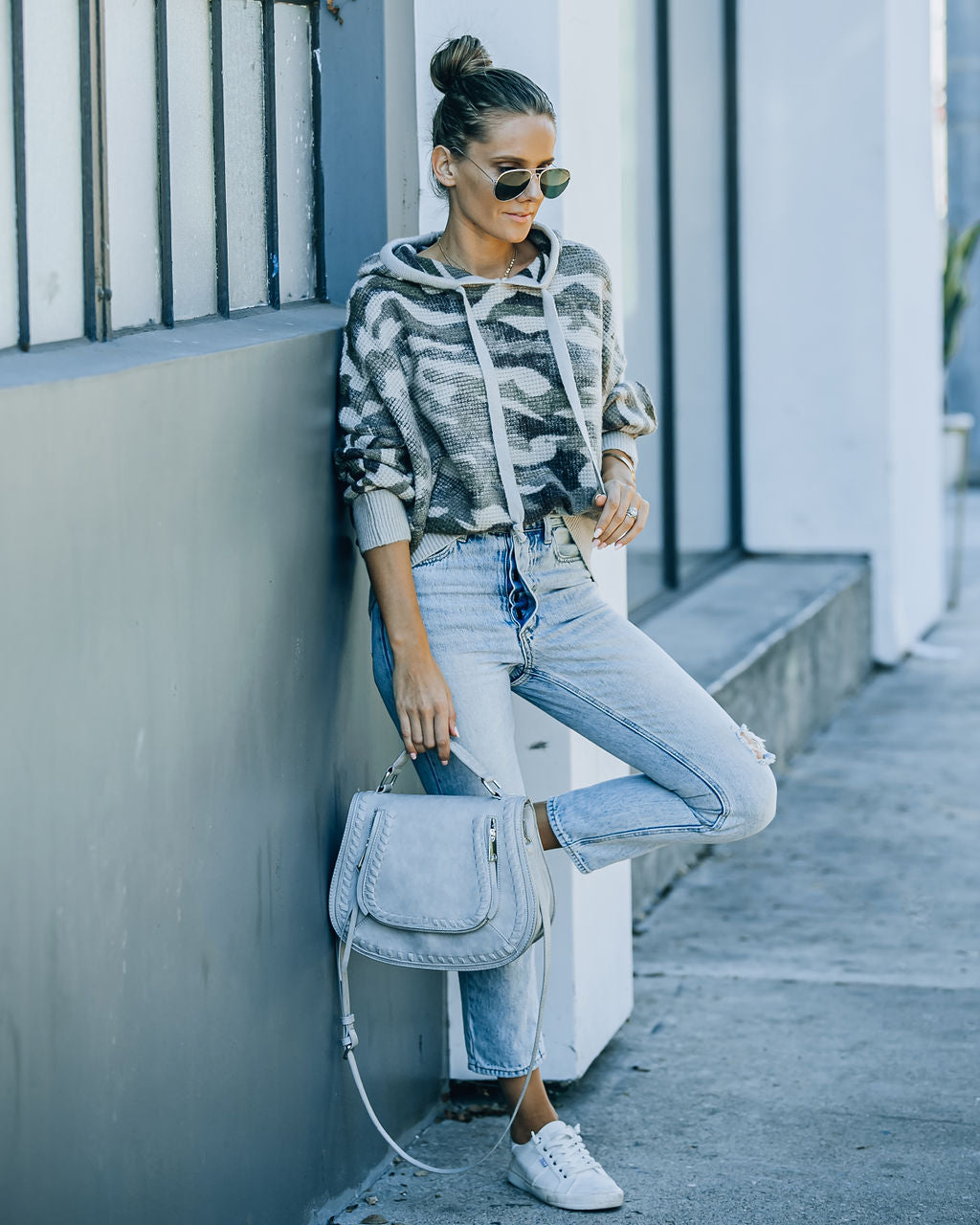 Brent Hooded Thermal Camo Sweater - SALE