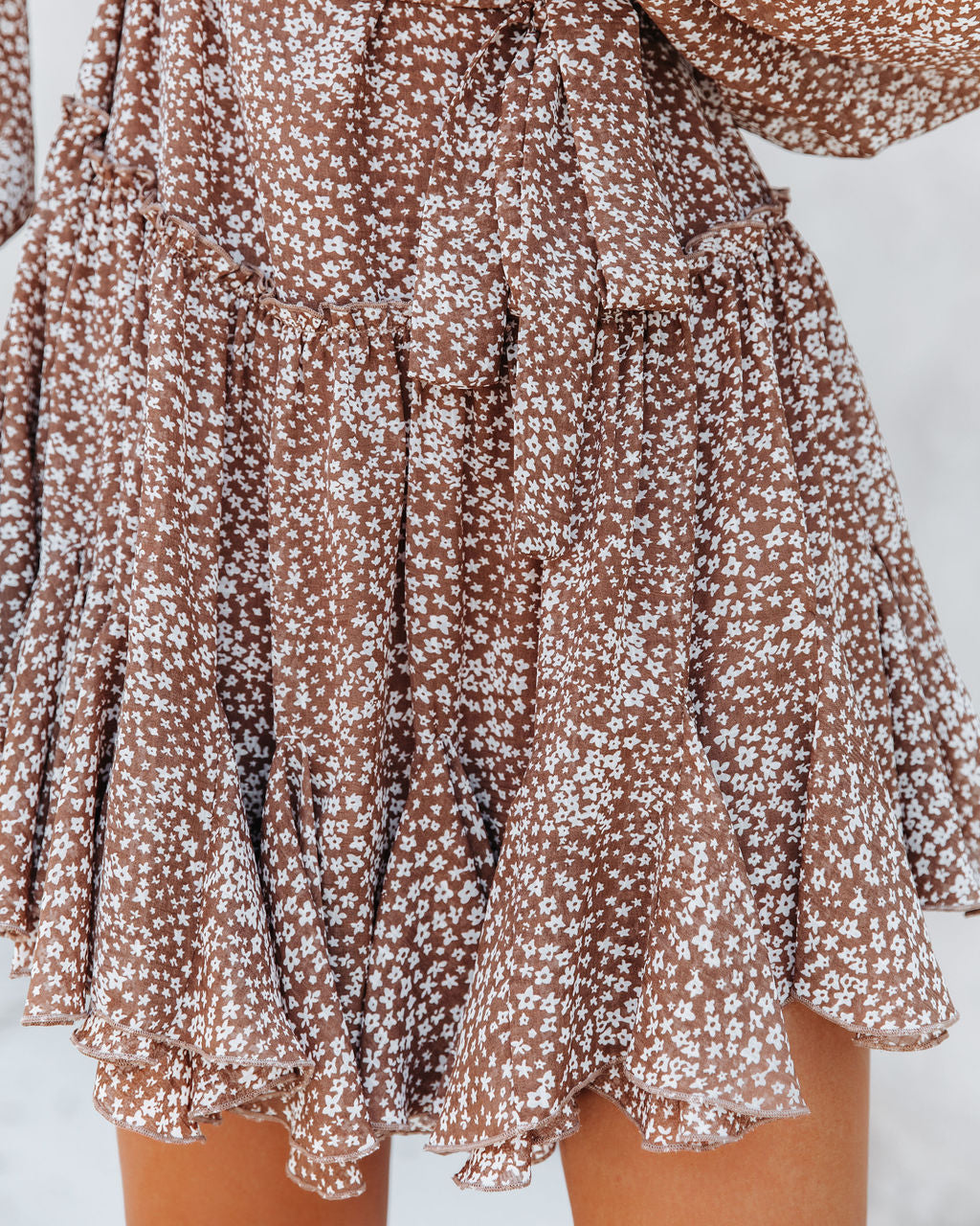 Pollen Floral Ruffle Tie Dress
