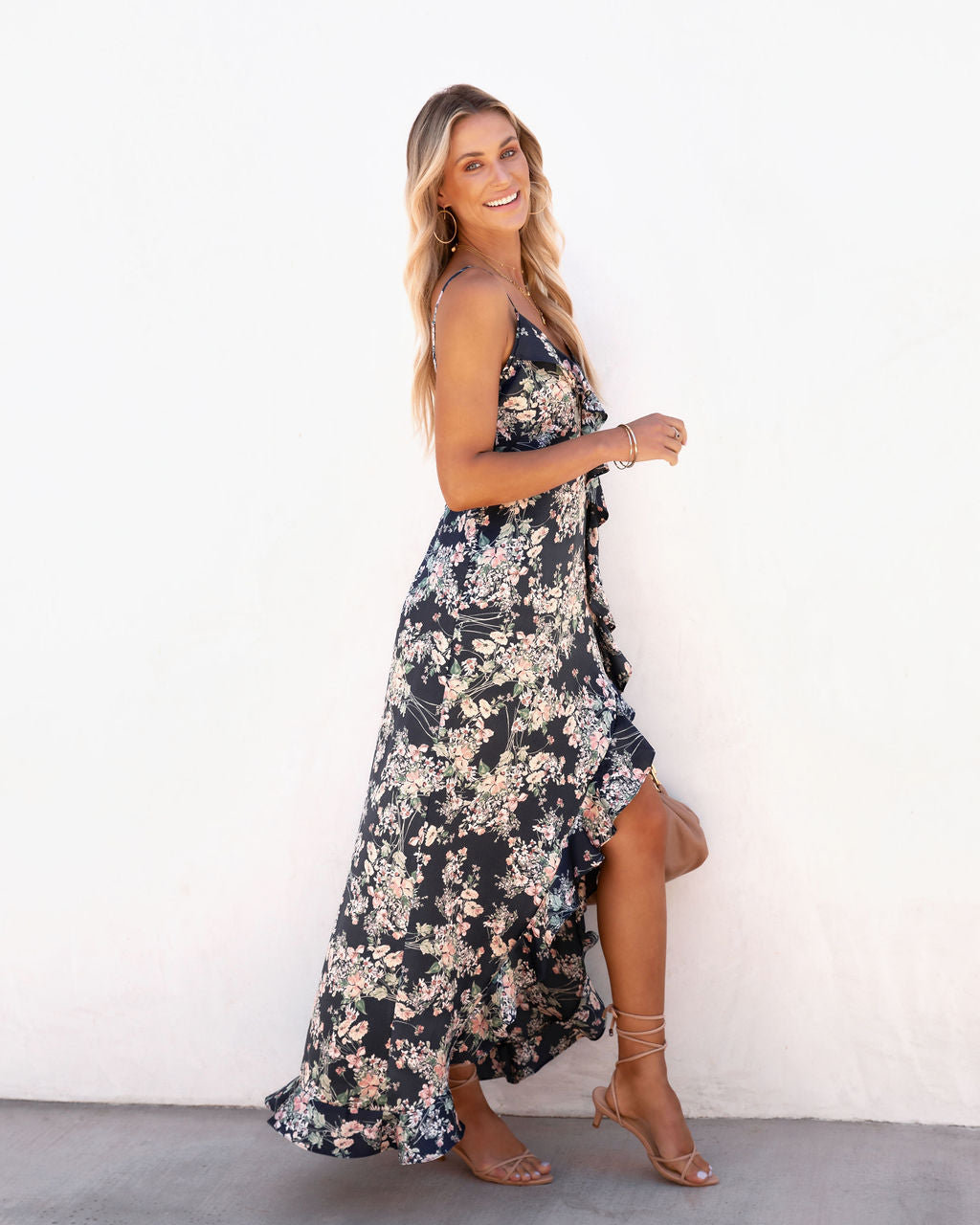 Christabella Satin Ruffle Maxi Dress - FINAL SALE