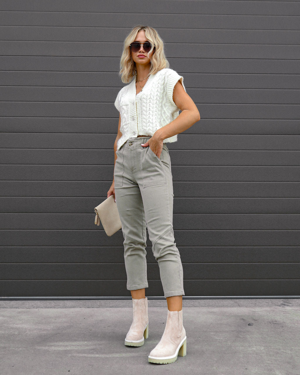 One In A Million Cable Knit Sweater Vest - Ivory