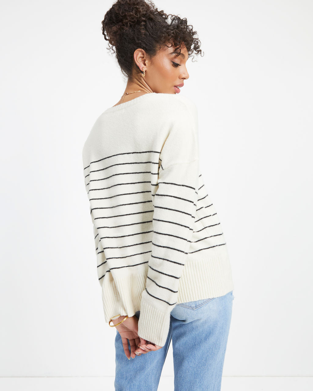 Harbor Autumn Coast Striped Knit Pullover Sweater
