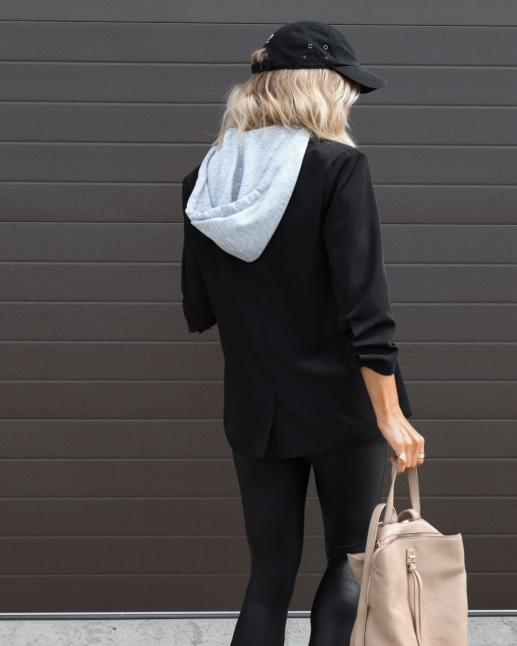 Cry Me A River Pocketed Hooded Blazer - Black