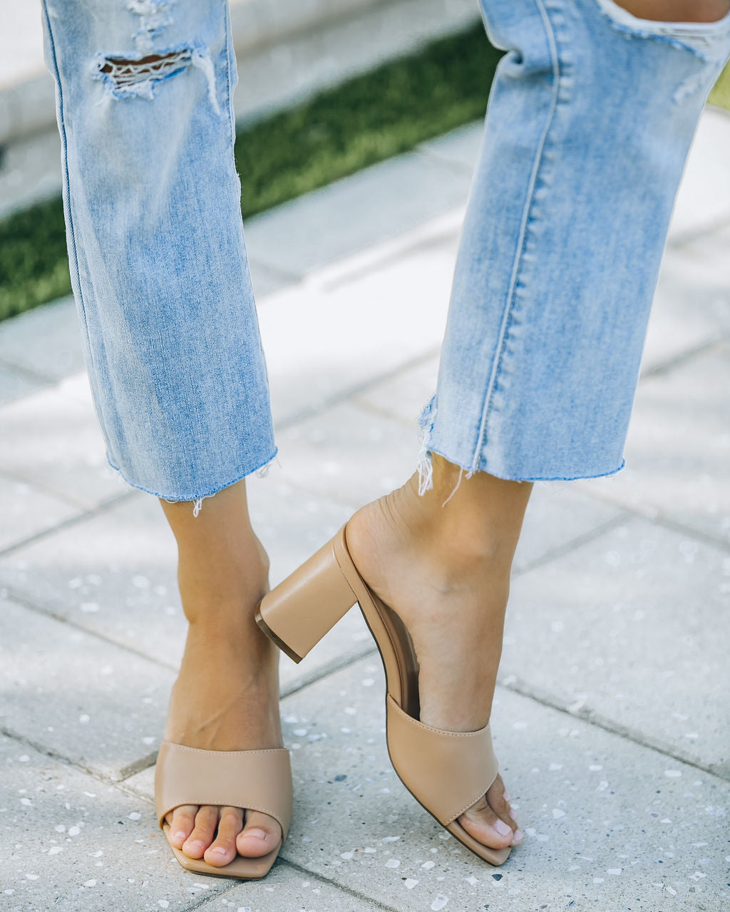 At My Best Block Heeled Sandal - Nude - FINAL SALE