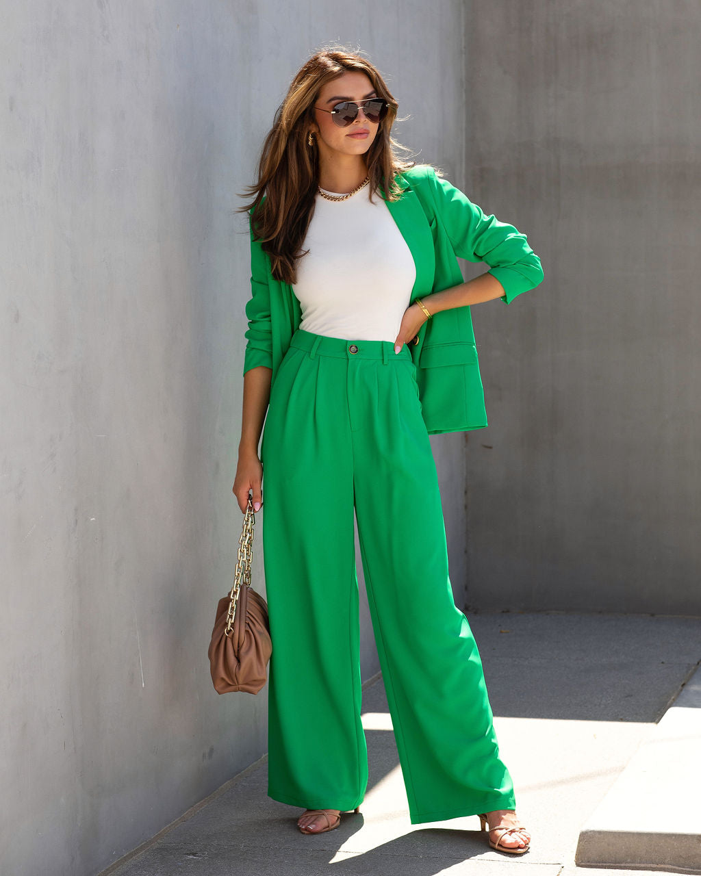 Long Shot Pocketed Blazer - Kelly Green - SALE