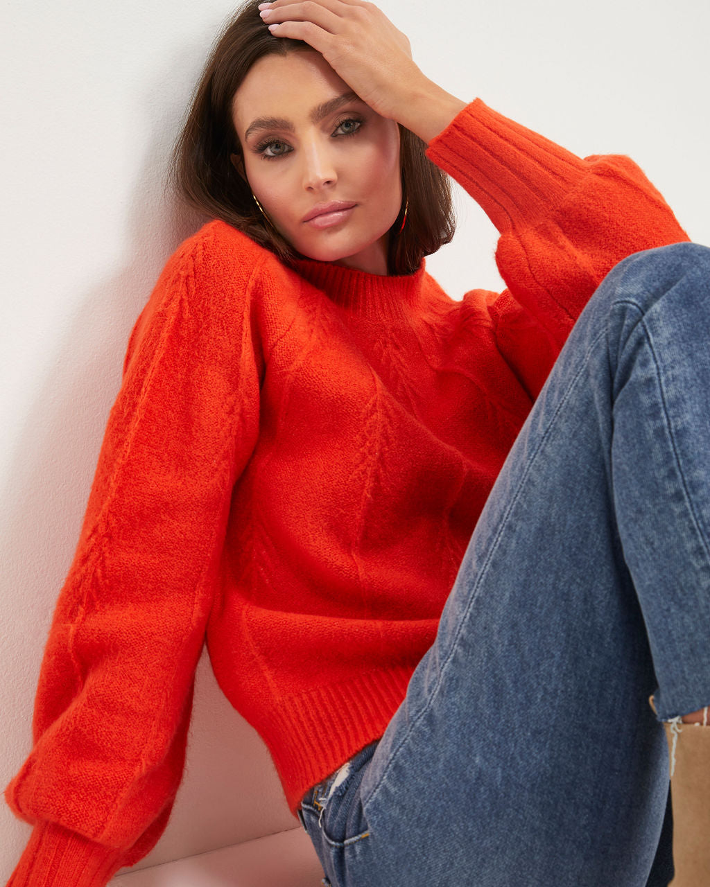 Seattle Knit Pullover Sweater - Orange