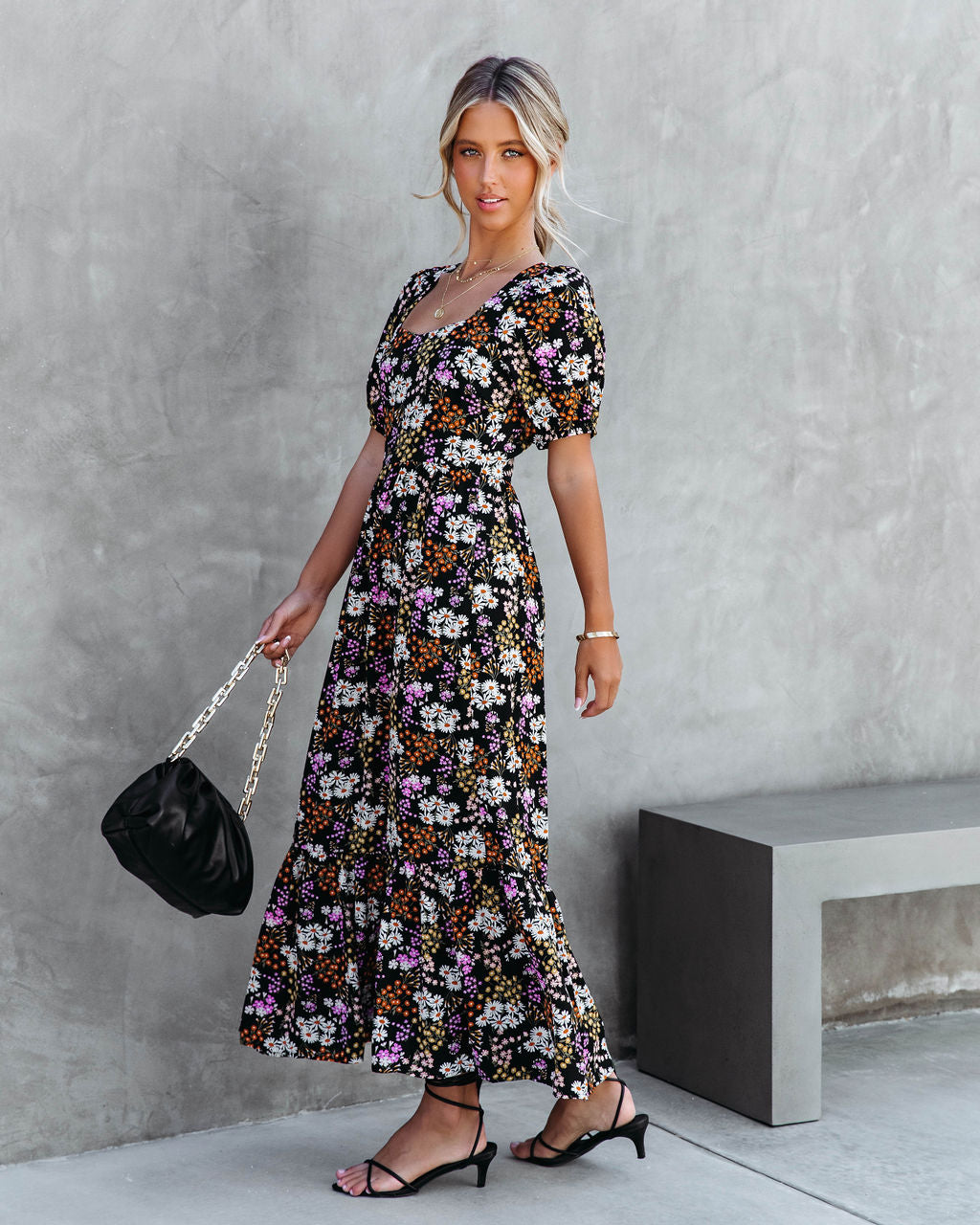 Among The Wildflowers Puff Sleeve Maxi Dress
