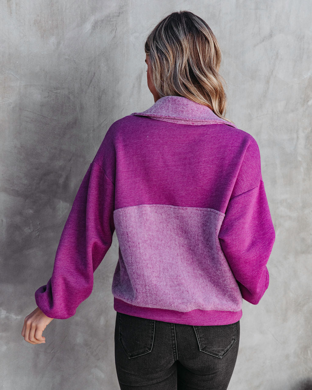Blakely Fleece Half Zip Pullover Sweater - Orchid