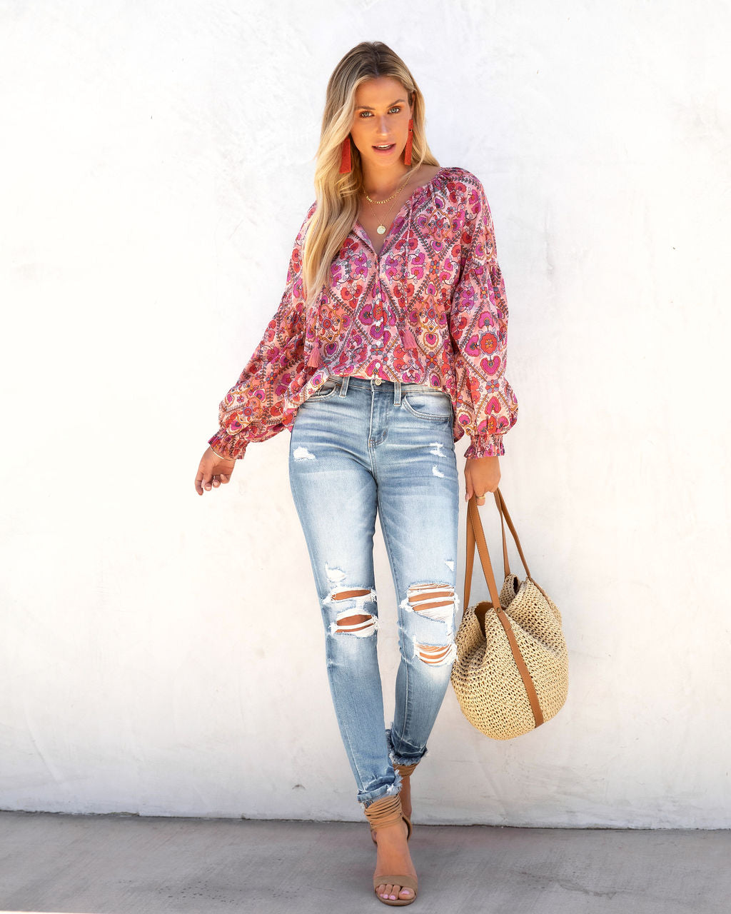 Magnolia Haven Cotton Tassel Tie Top - FINAL SALE