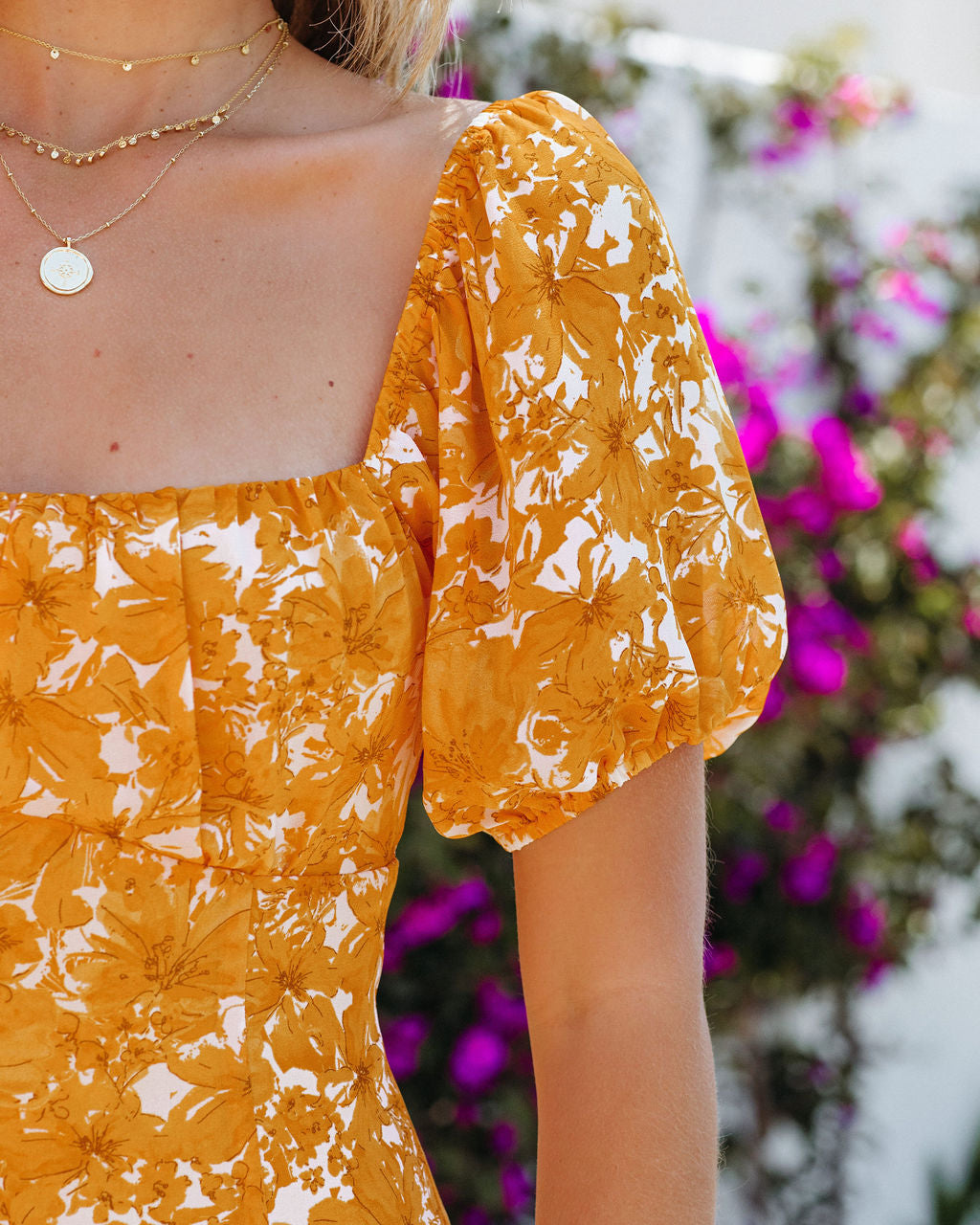 Honeysuckle Puff Sleeve Floral Mini Dress - FINAL SALE