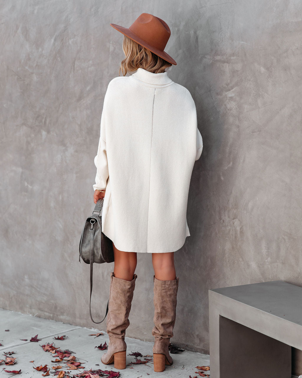 Suzy Turtleneck Tunic Sweater - Ivory