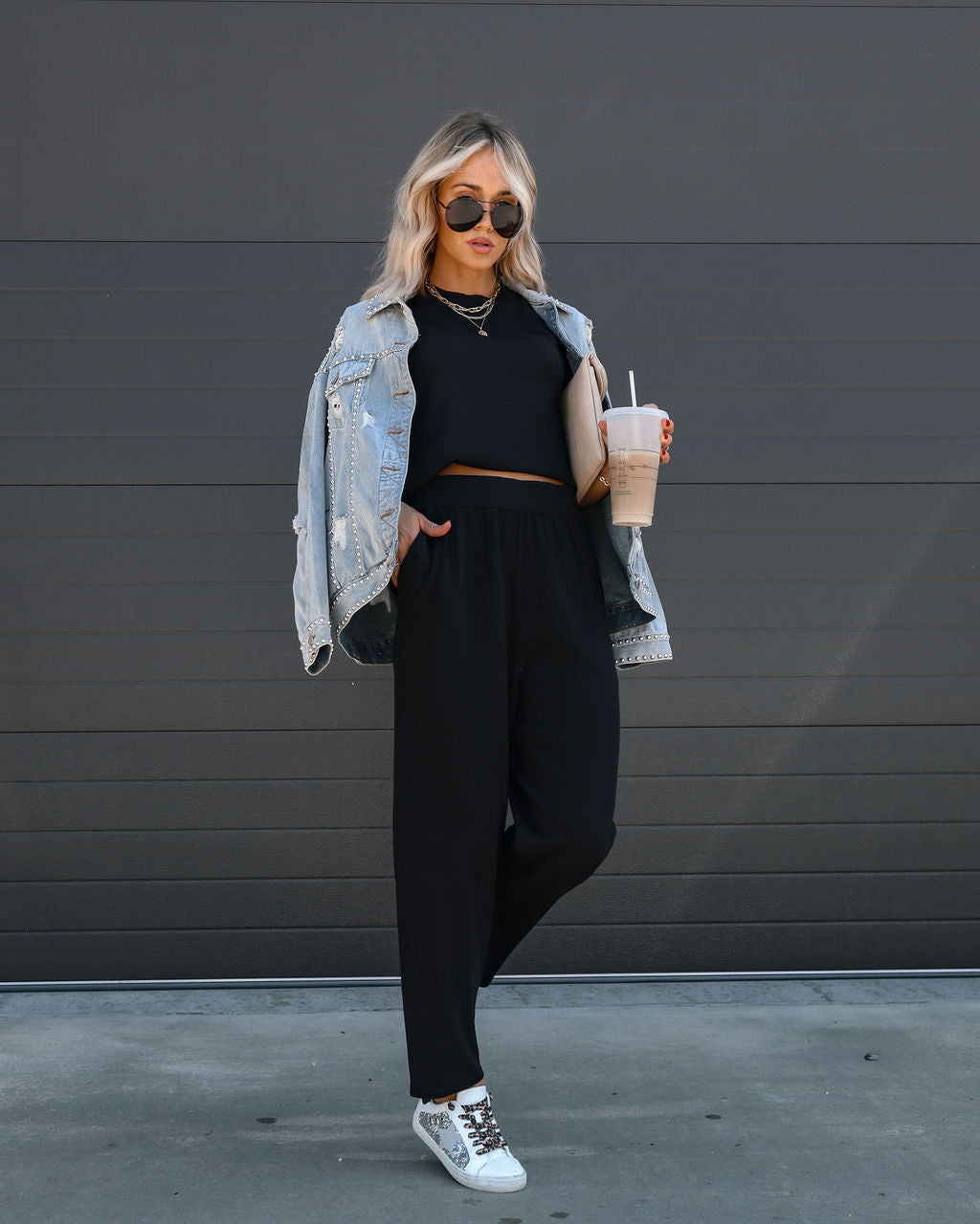 Tristan Knit Short Sleeve Top - Black