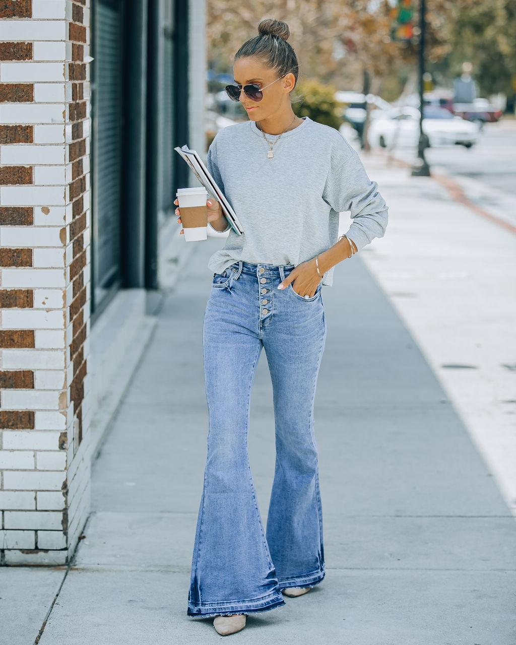 Aria High Rise Bell Bottom Denim - FINAL SALE