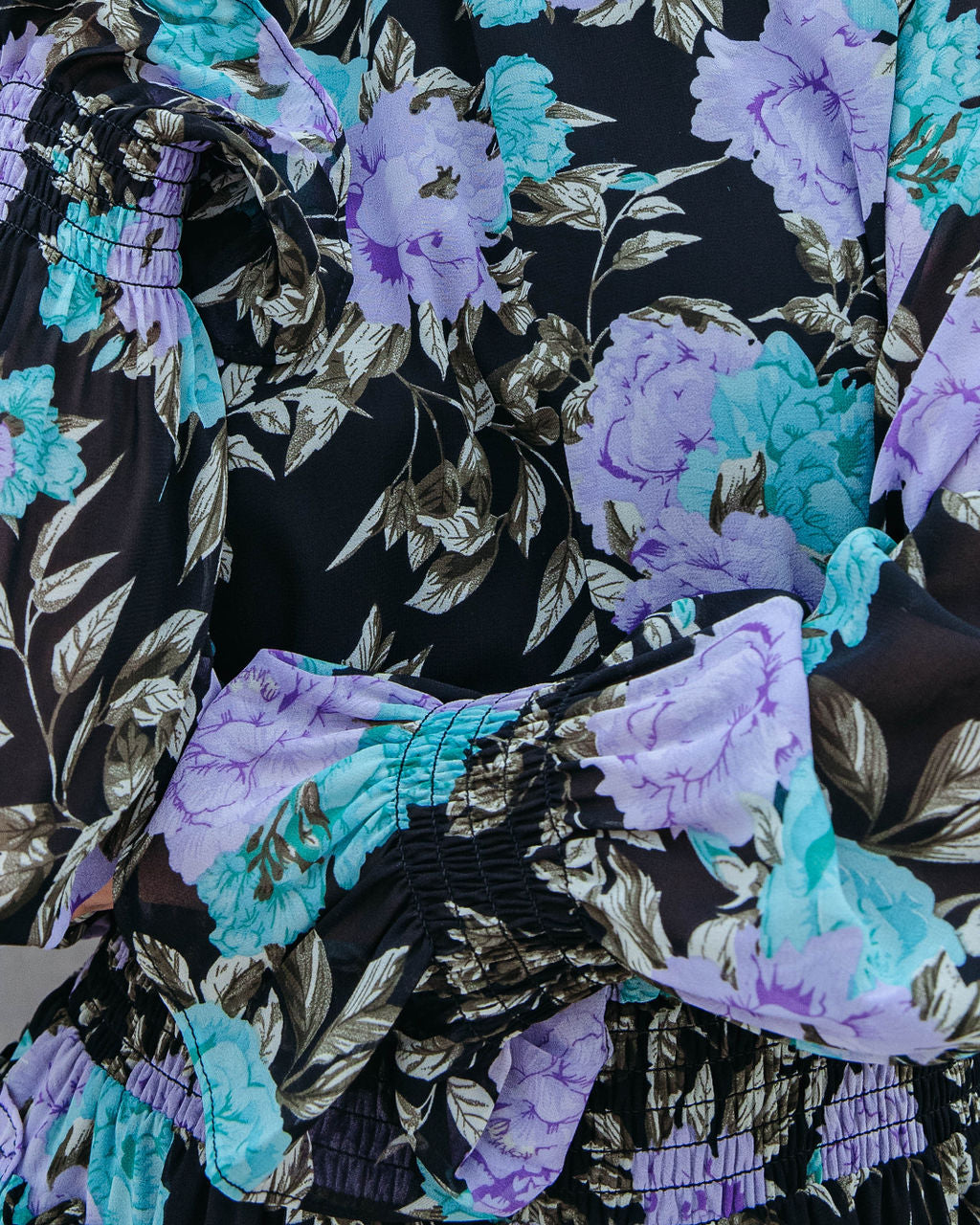 Maddox Floral Asymmetrical Midi Dress
