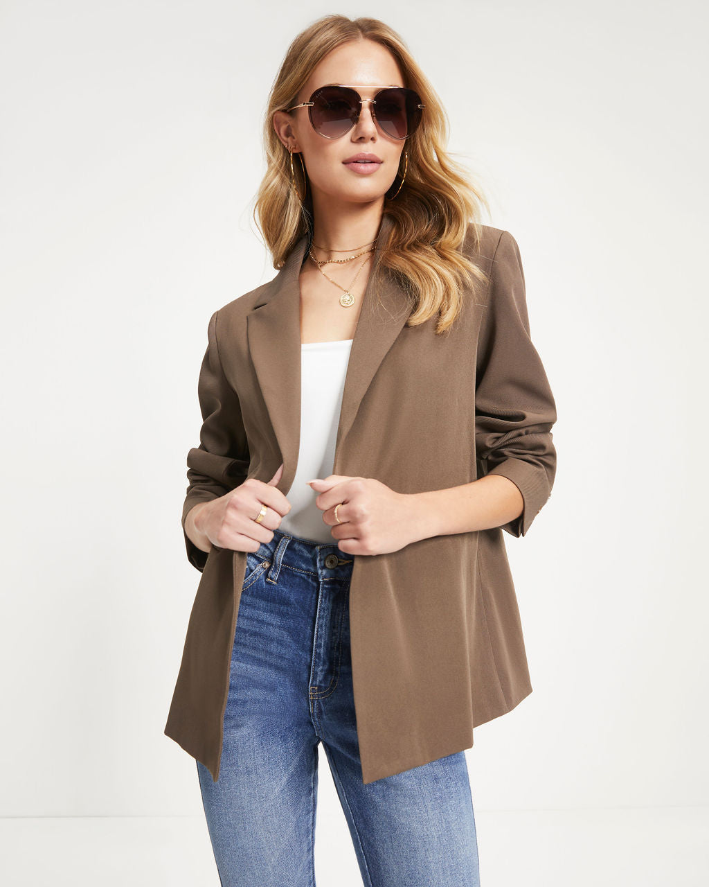 Aubrielle Pocketed Blazer - Coco