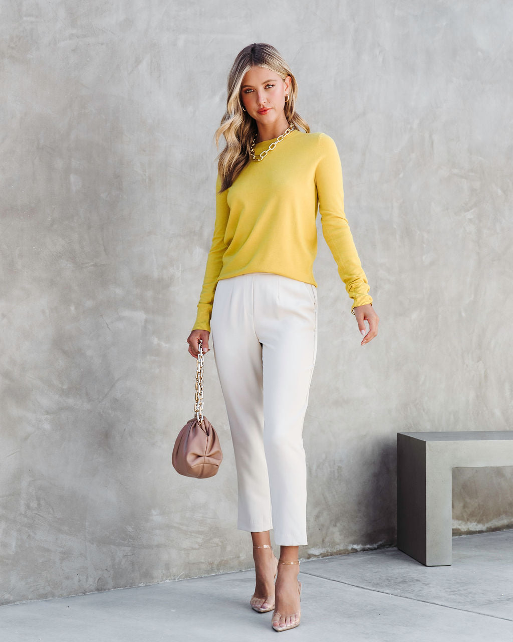 Robynn Knit Pullover Sweater - Yellow