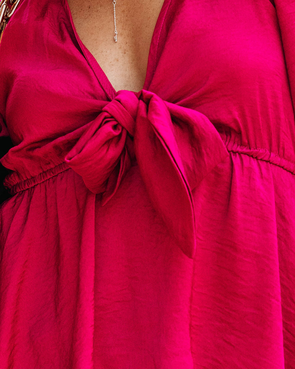 Trixie Front Tie Top - Red