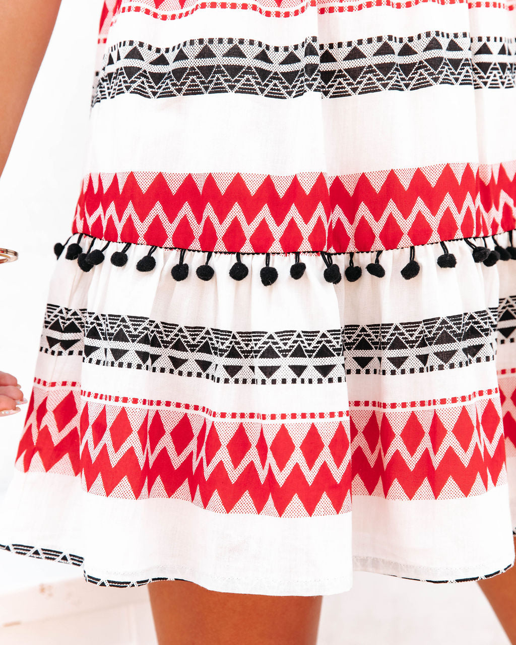 Sensations Cotton Ikat Print Smocked Mini Dress - FINAL SALE