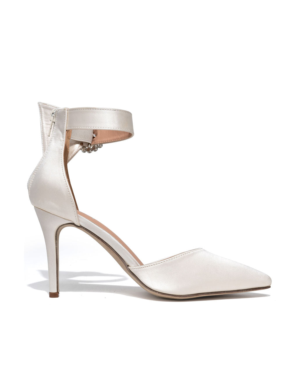 Belle Of The Ball Satin Embellished Pointed Heel - Ivory - SALE