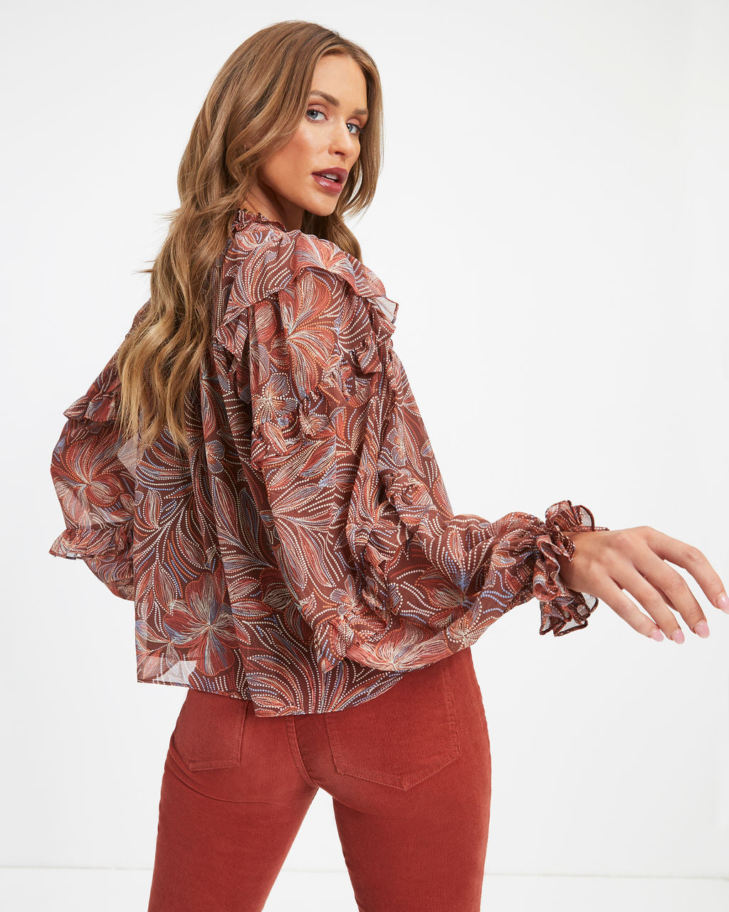 Good Day Floral Ruffle Top