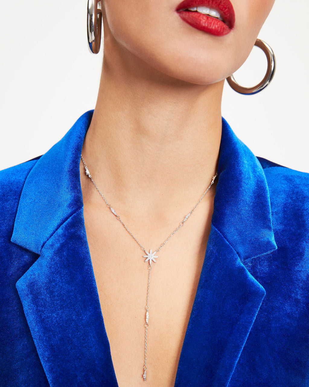 Luna Lariat Necklace - Silver