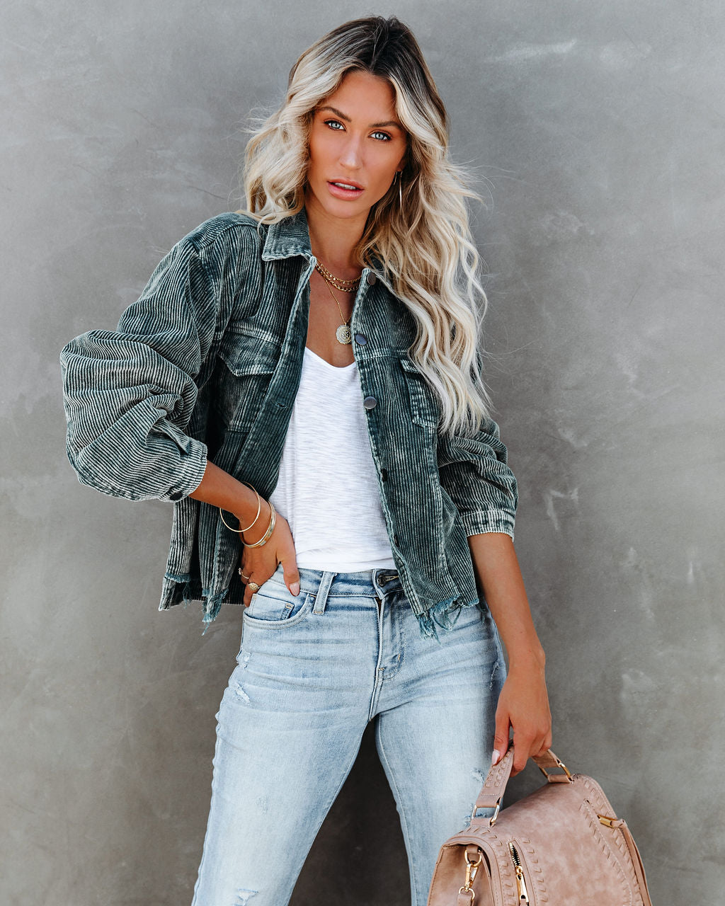 Paddington Distressed Cotton Corduroy Jacket - Hunter Green
