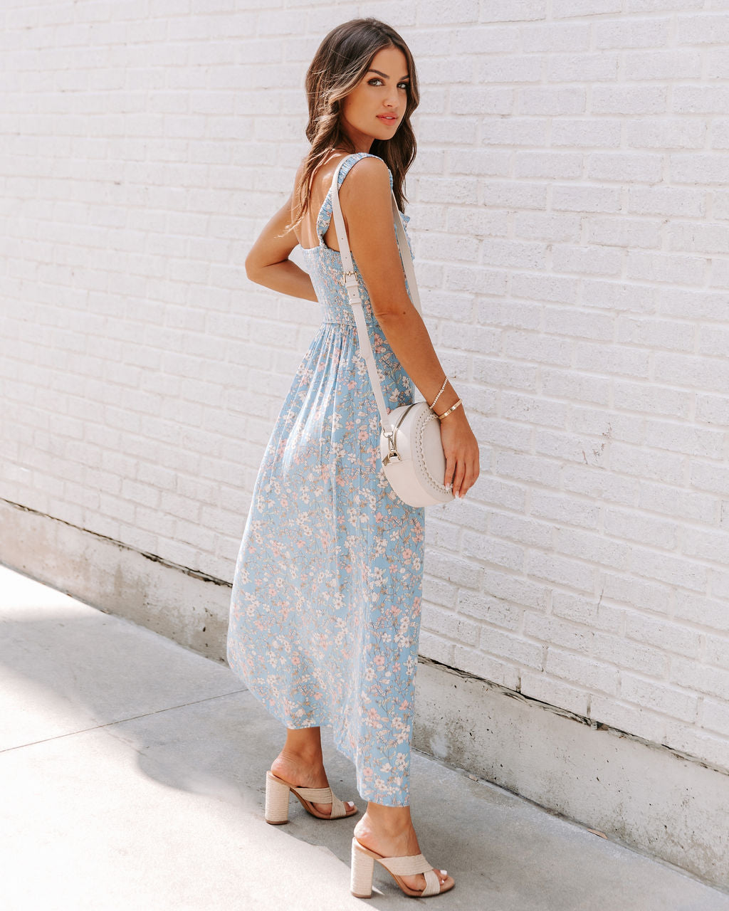 Floral Skies Ruffle Midi Dress - FINAL SALE