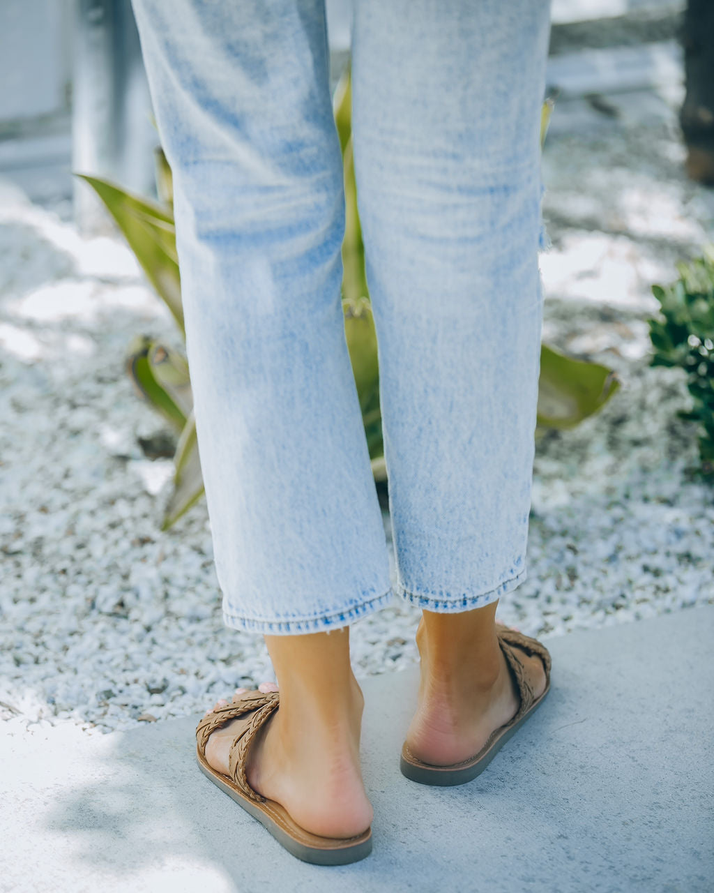 Kierra Woven Faux Leather Sandal - Tan - FINAL SALE