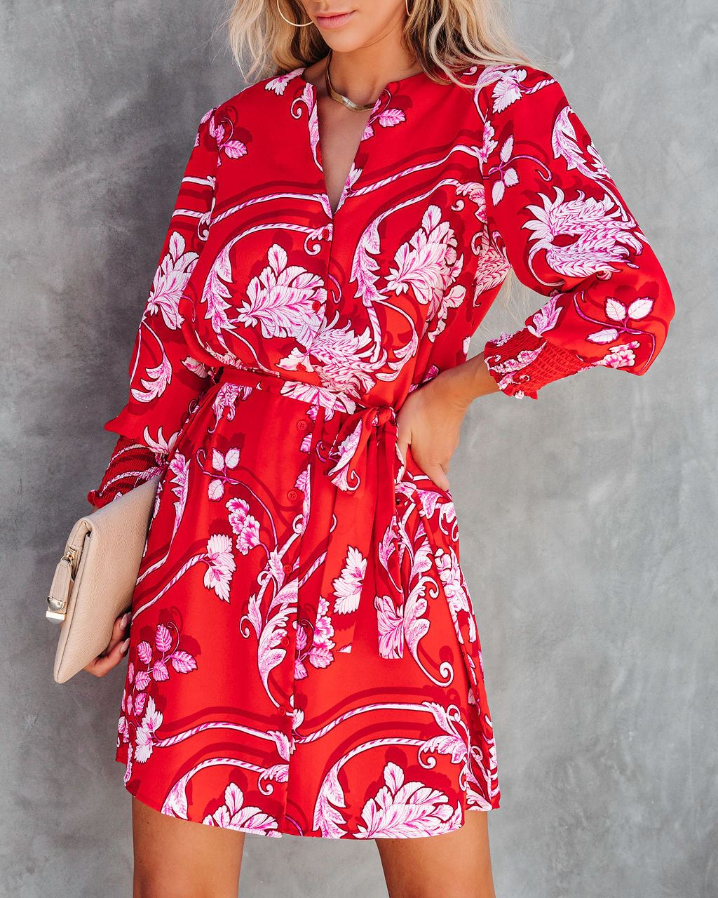Drew Printed Button Down Shirt Dress - SALE