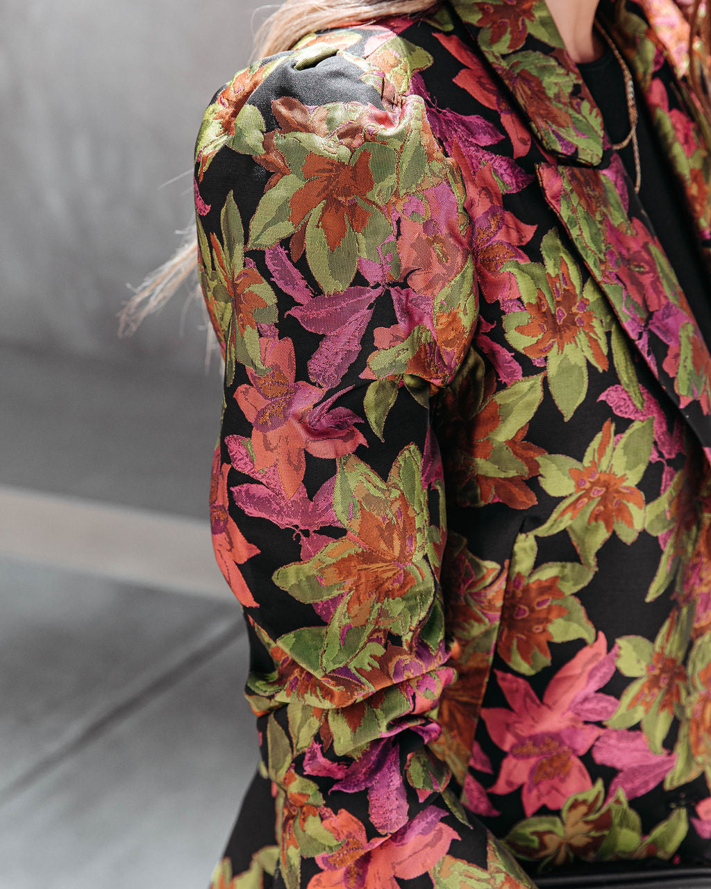Caught In A Romance Printed Pocketed Blazer