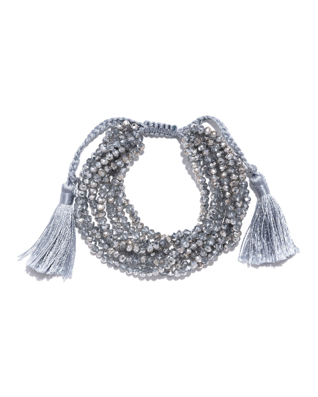 Terrazas Beaded Tassel Bracelet - Silver - FINAL SALE