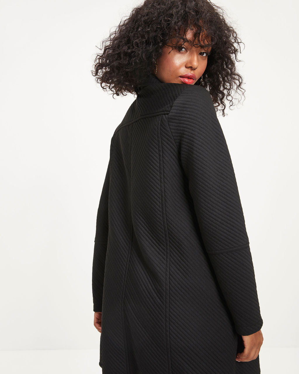 Danielle Textured Pocketed Jacket - Black