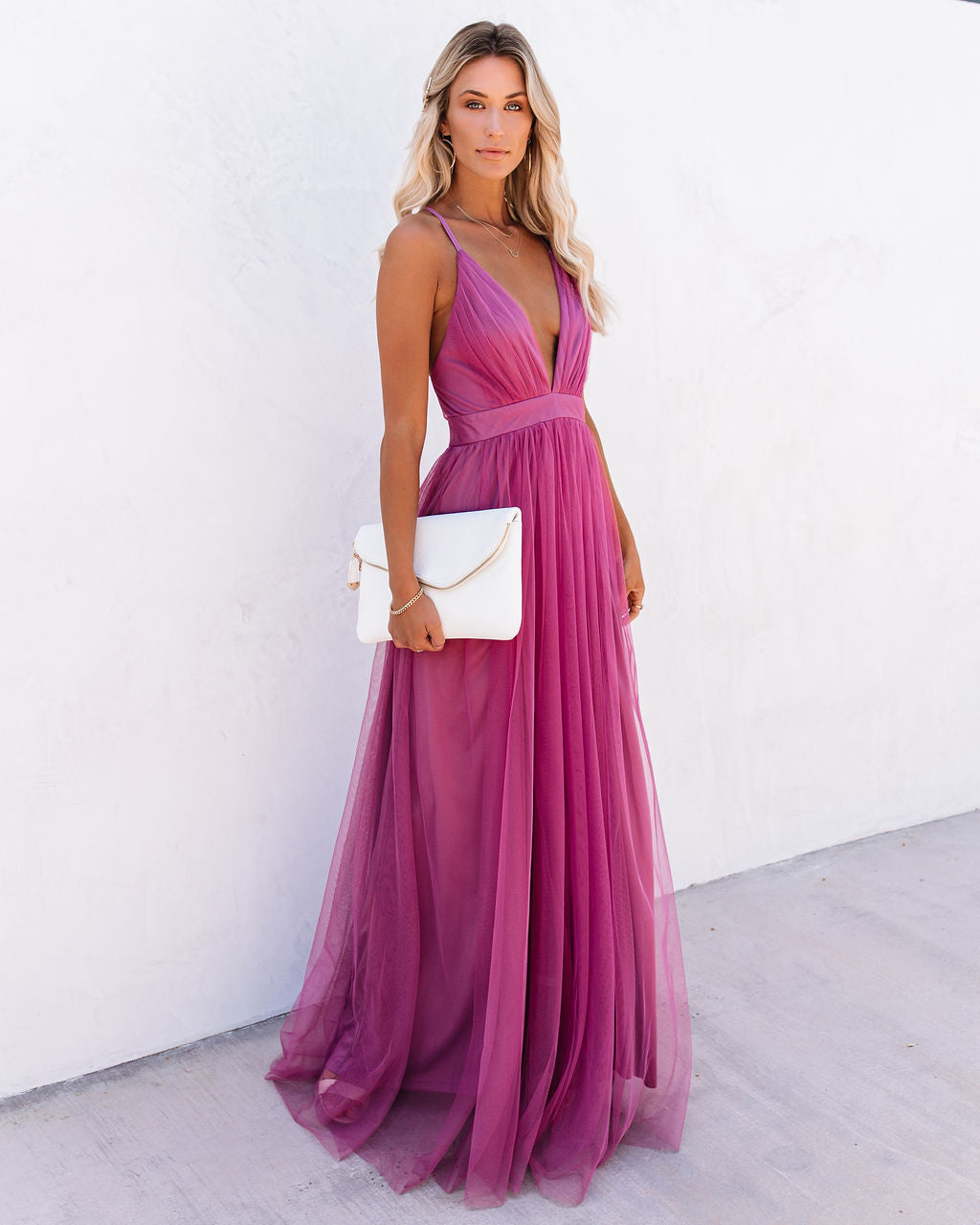 Petal Dust Maxi Dress - Magenta