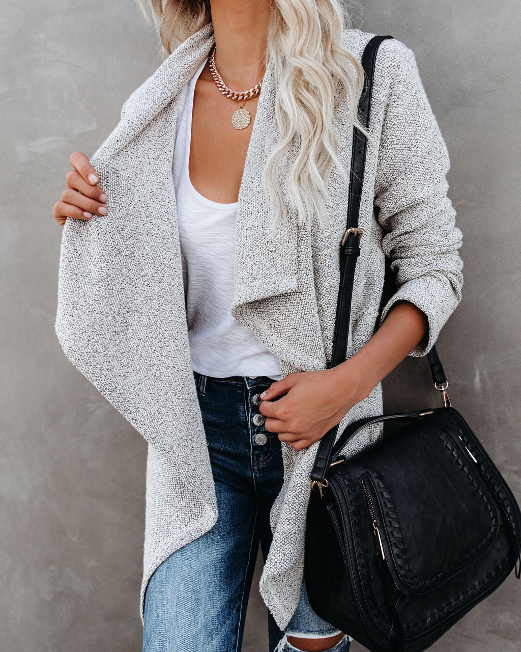 Harvard Pocketed Drape Coatigan