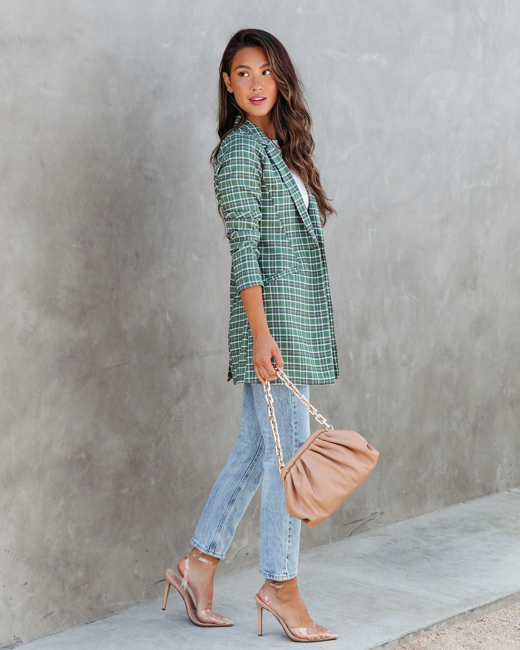 A La Mode Plaid Blazer