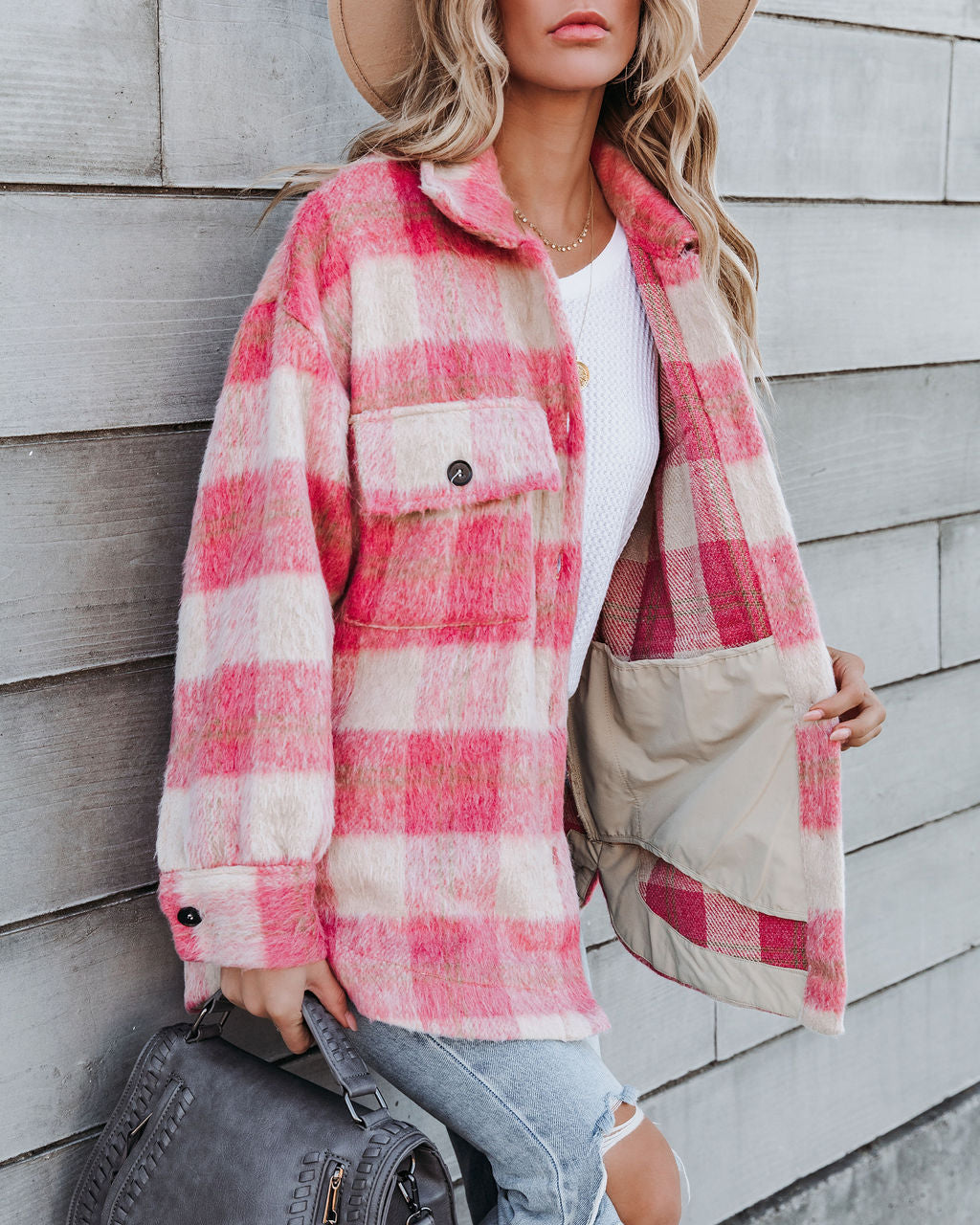 Katniss Pocketed Soft Plaid Coat