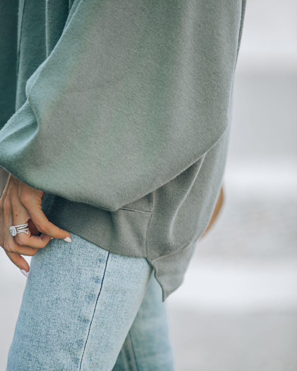 Running Errands Knit Oversized Pullover Sweater - Olive - SALE